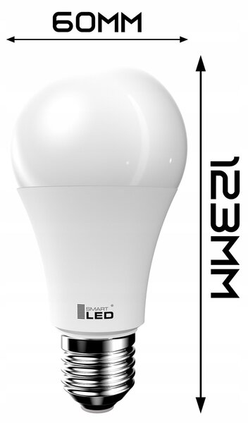 LED žárovka E27 15 W, 2100 lm, neutrální bílá, úhel 200°, Ø 60 mm