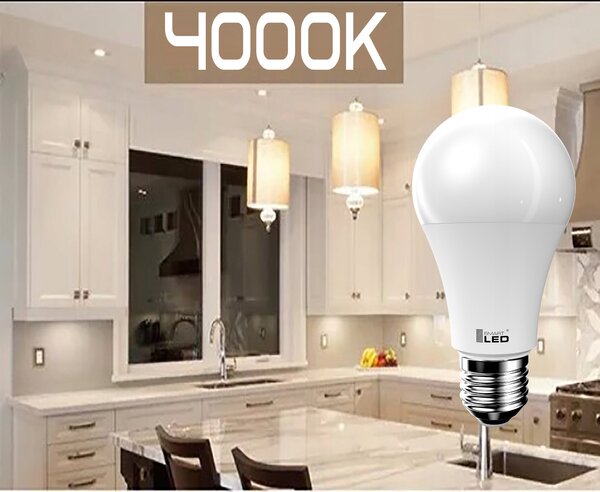 LED žárovka E27 15 W, 2100 lm, neutrální bílá, úhel 200°, Ø 60 mm