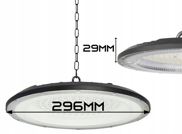 Průmyslové LED svítidlo High Bay 150 W, neutrální bílá, IP65, Ø 296 mm
