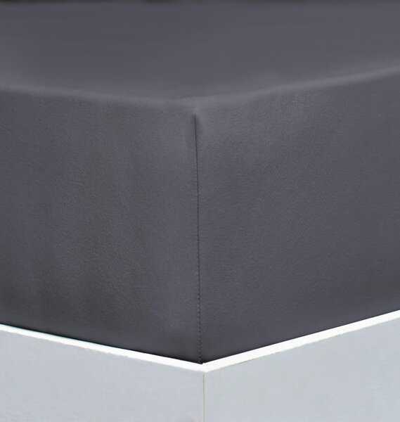ELASTICKÉ PROSTĚRADLO, žerzej, tmavě šedá, 90-100/200-220 cm Florella - Prostěradla