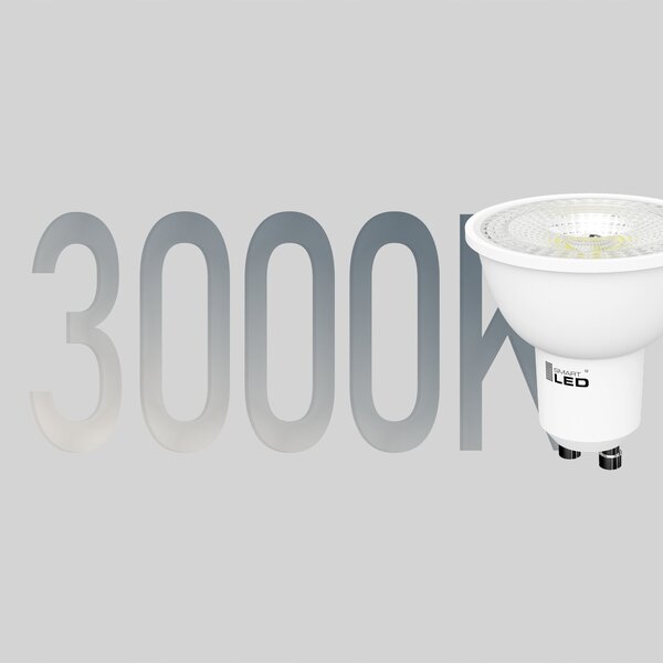Bílá LED žárovka GU10 7 W – teplá bílá, Ø 50 mm