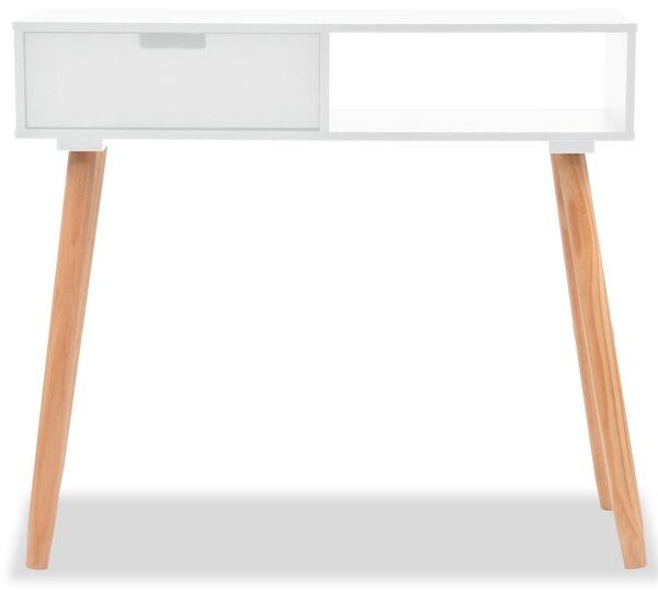 Odkládací stolek, masivní borovice, 80x30x72 cm, bílý 244737