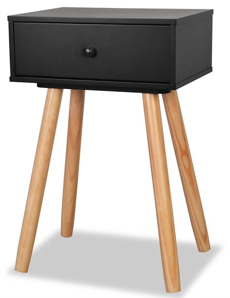 Noční stolky 2 ks masivní borové dřevo 40 x 30 x 61 cm černé 244741