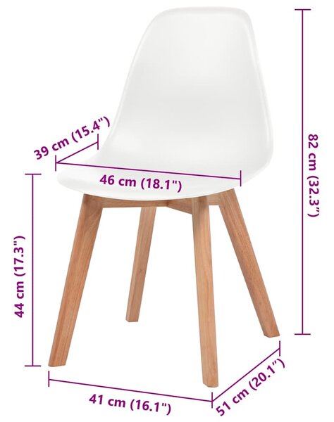 Jídelní židle 2 ks bílé plast 244771