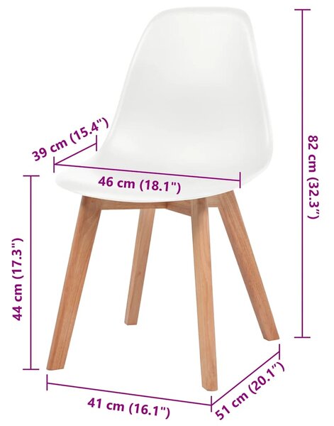 Jídelní židle 4 ks bílé plast 244772