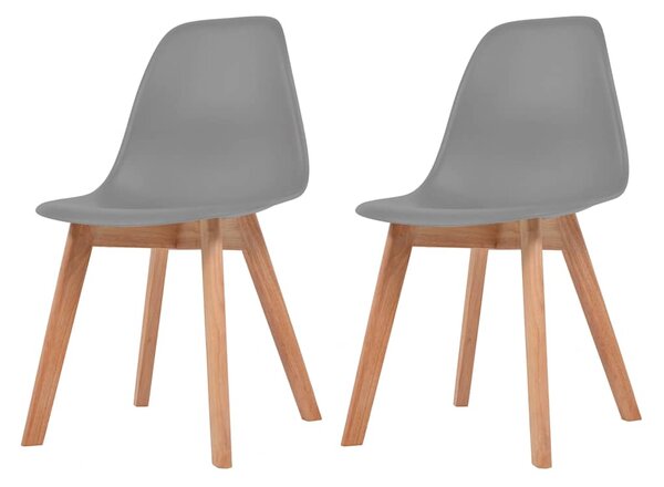 Jídelní židle 2 ks šedé plast 244774