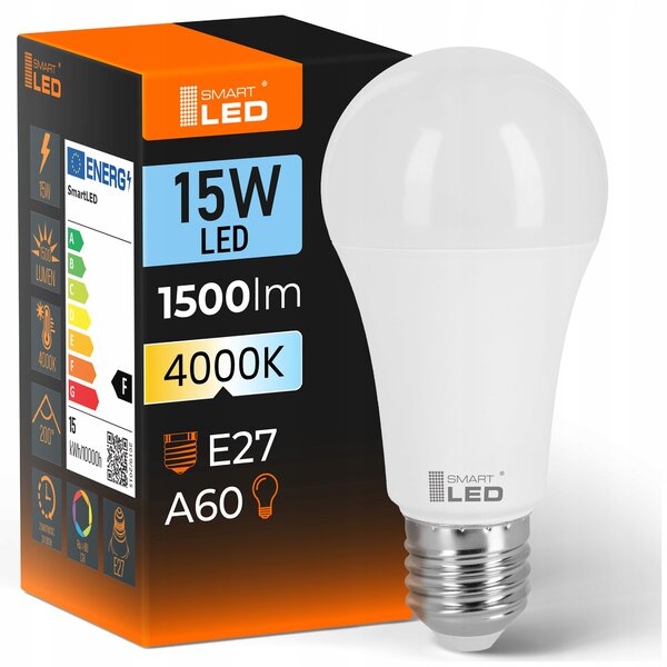 LED žárovka E27 230 V, 15 W, 1500 lm, 4000 K – neutrální bílá