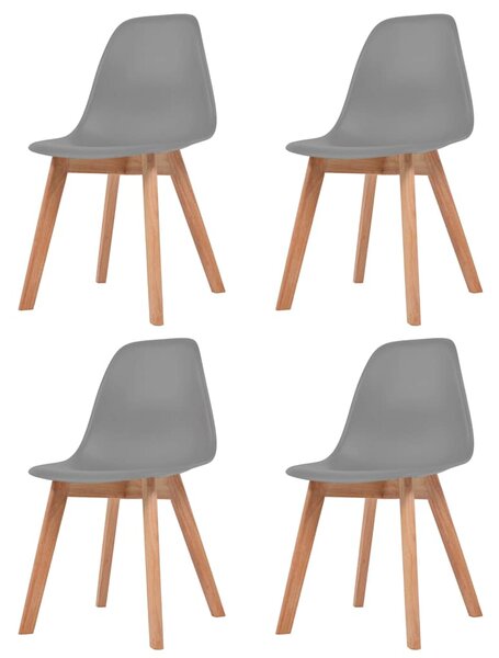 Jídelní židle 4 ks šedé plast 244775