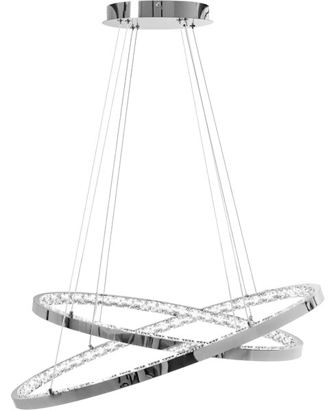 Toolight Toolight, LED křišťálové svítidlo 70x40,5cm, APP771-3CP, stříbrná, OSW-05022