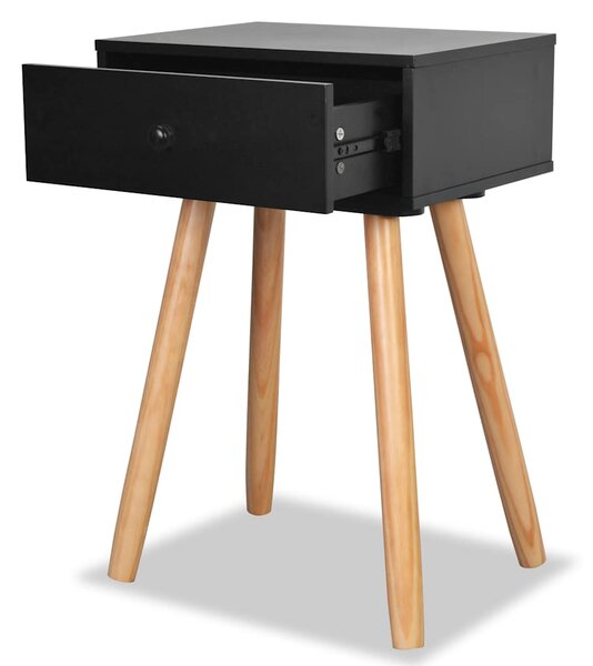 Noční stolky 2 ks masivní borové dřevo 40 x 30 x 61 cm černé 244741