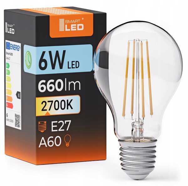 LED žárovka E27 6 W, 660 lm, 2700 K – teplá bílá