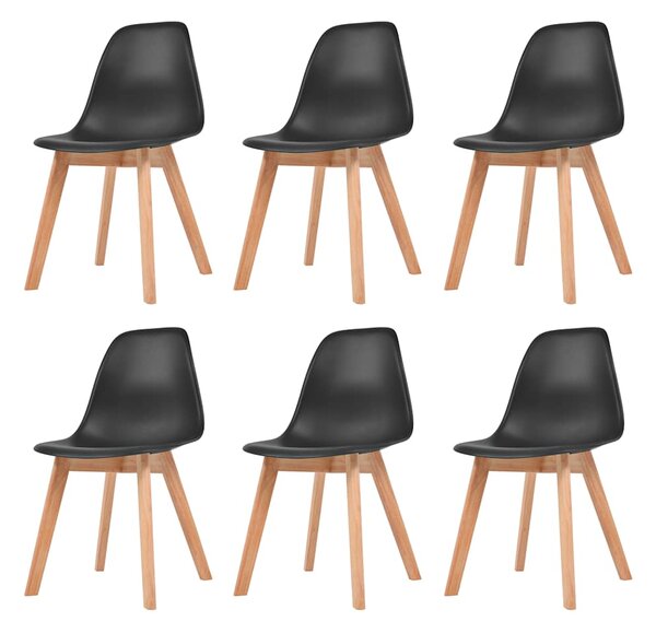 Jídelní židle 6 ks černé plast 244779