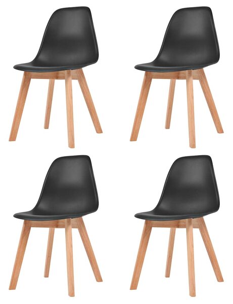 Jídelní židle 4 ks černé plast 244778