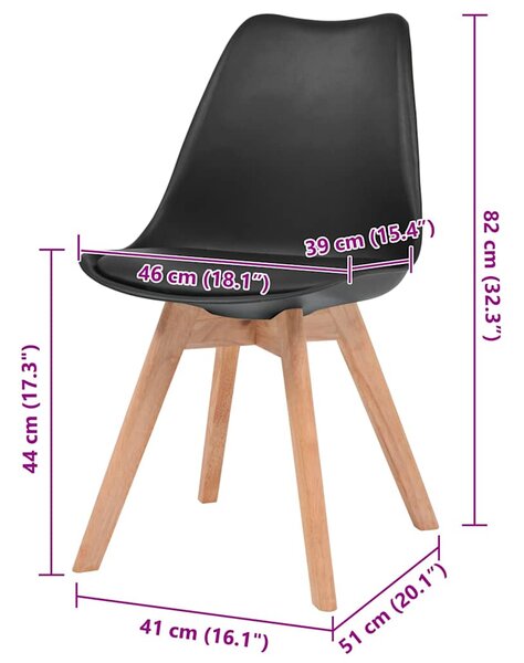 Jídelní židle 4 ks černé plast 244788