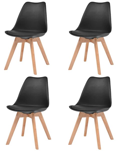 Jídelní židle 4 ks černé plast 244788