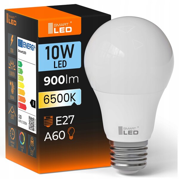LED žárovka E27 230 V, 10 W, 920 lm, 6500 K – studená bílá, 10,5 × 6 cm