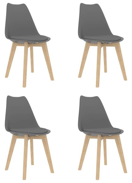 Jídelní židle 4 ks šedé plast 244786