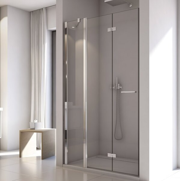 Ronal SOLINO SOLF13 skládací sprchové dveře 100 cm Šířka: 1000 mm, Profil: Černá, Sklo: Hladké čiré