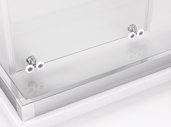 Ronal TOP-LINE TLS4 dvoudílné posuvné dveře s 2 pevnými stěnami v rovině 120 cm Šířka: 1200 mm, Profil: Aluchrom, Sklo: Hladké čiré