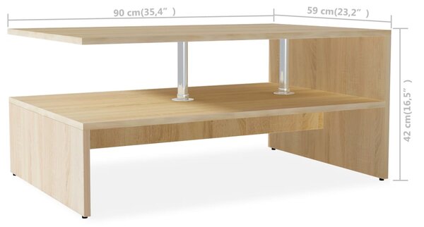 Konferenční stolek kompozitní dřevo 90 x 59 x 42 cm dub 244855