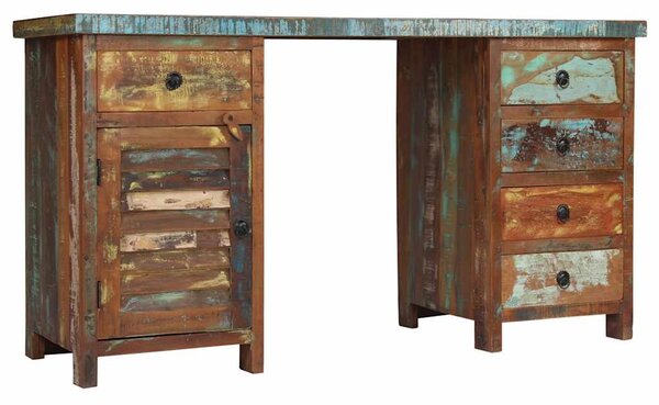 Psací stůl se skříňkami masivní recyklované dřevo 140x50x77 cm 244846