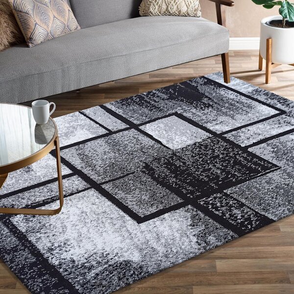Makro Abra Moderní kusový koberec Soho 16 Geometrický šedý černý Rozměr: 120x170 cm