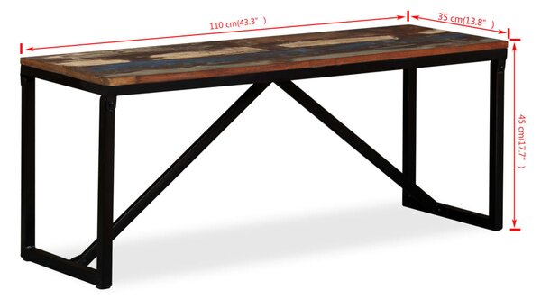 Lavice masivní recyklované dřevo 110 x 35 x 45 cm 244901