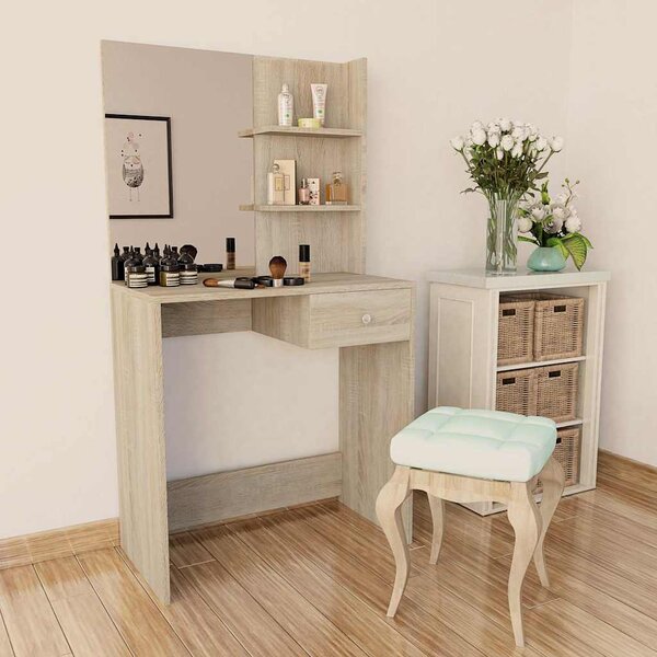 Toaletní stolek kompozitní dřevo 75 x 40 x 141 cm dub 244862