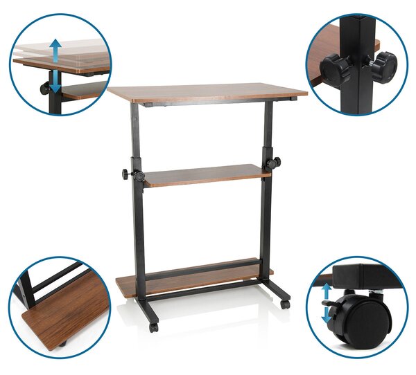 PSACÍ STŮL, černá, barvy vlašských ořechů, 80/50/80-120 cm MID.YOU - Online Only psací stoly, Online Only