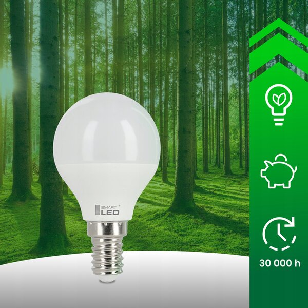LED žárovka E14 230 V, 3 W, 270 lm, 3000 K – teplá bílá, stmívatelné, Ø 45 mm