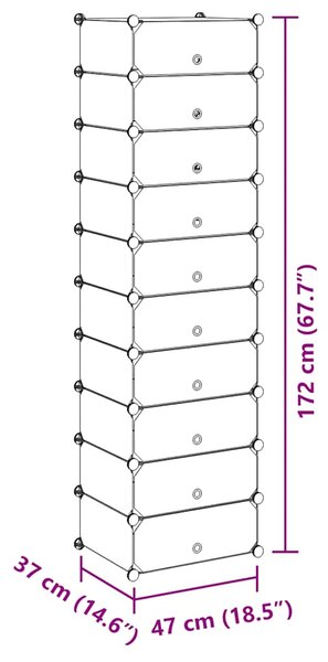 Organizér na boty s 10 přihrádkami, bílý 244919