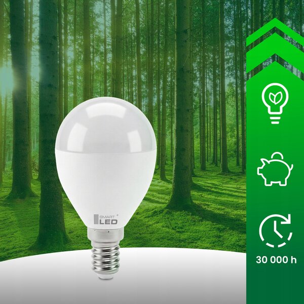 LED žárovka E14 230 V, 10 W, 900 lm, 3000 K – teplá bílá, stmívatelné, Ø 45 mm