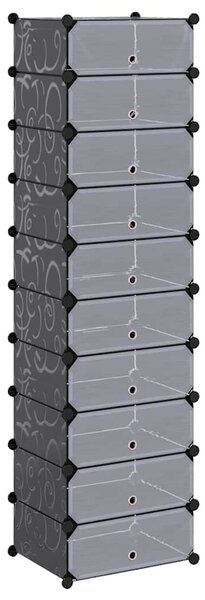 Organizér na boty s 10 přihrádkami, černý 244920