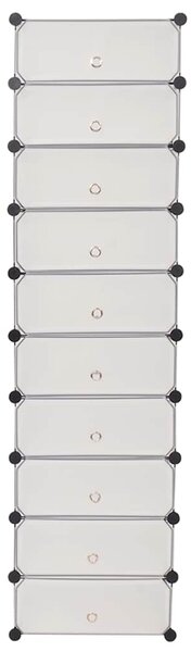 Organizér na boty s 10 přihrádkami, bílý 244919