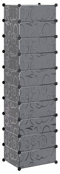 Organizér na boty s 10 přihrádkami, černý 244920