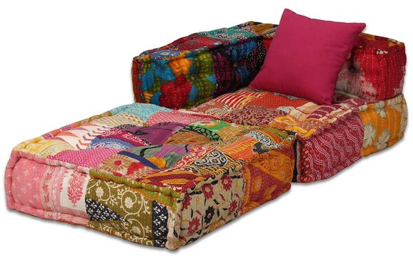 2místný modulární pouf patchwork textil 244977