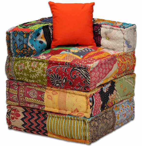 2místný modulární pouf patchwork textil 244977