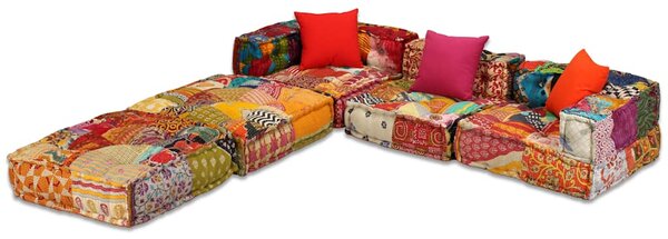 3místný modulární pouf patchwork textil 244979