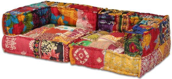 2místný modulární pouf patchwork textil 244977
