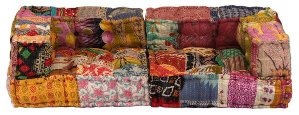 2místný modulární pouf patchwork textil 244987