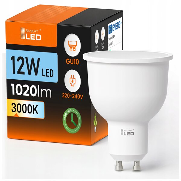 LED žárovka GU10 230 V, 12 W, 1020 lm, 3000 K – teplá bílá, úhel 120°
