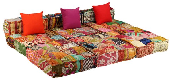 3místný modulární pouf patchwork textil 244983