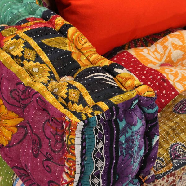 2místný modulární pouf patchwork textil 244987