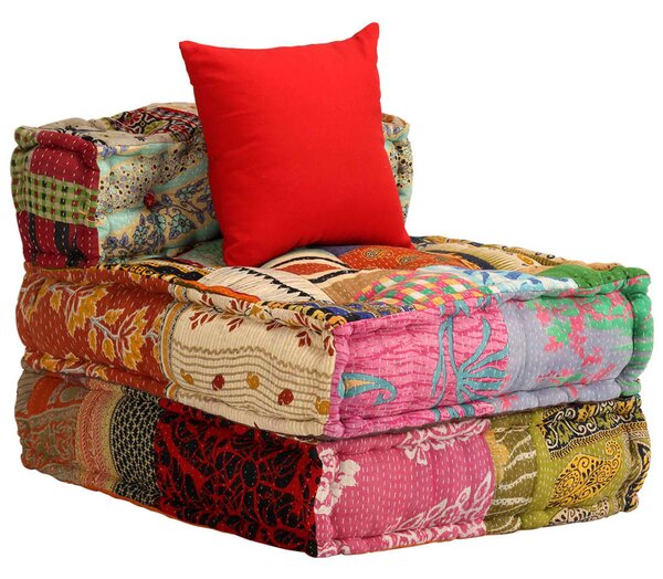 3místný modulární pouf patchwork textil 244983