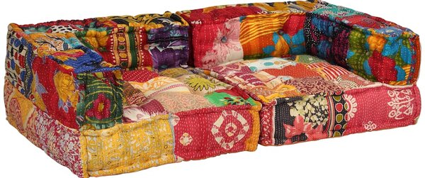 2místný modulární pouf patchwork textil 244987