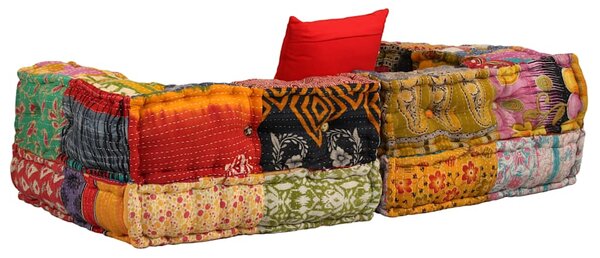 2místný modulární pouf patchwork textil 244987