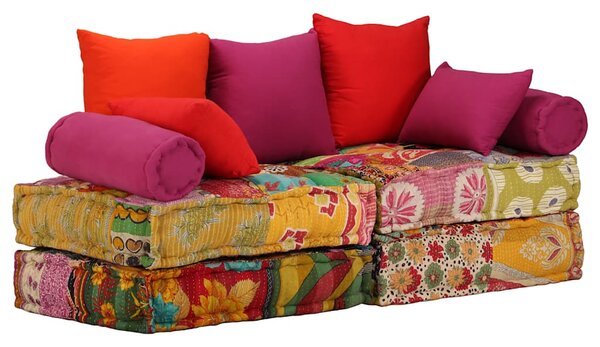 2místný modulární pouf patchwork textil 244985