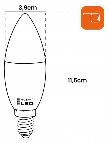 LED žárovka E14 10 W, 900 lm, 3000 K – teplá bílá, úhel 220°