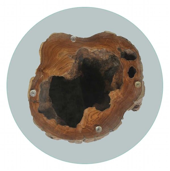 Konferenční stolek teak a sklo 50 x 40 cm 245069