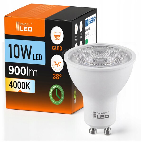 Bílá LED žárovka GU10 10 W, 900 lm – neutrální bílá